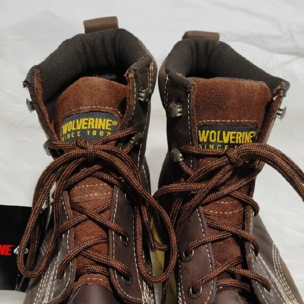 (#201) SALE! NWT Wolverine Brown Wedge Moc-Toe Work Boots Sz.10.5